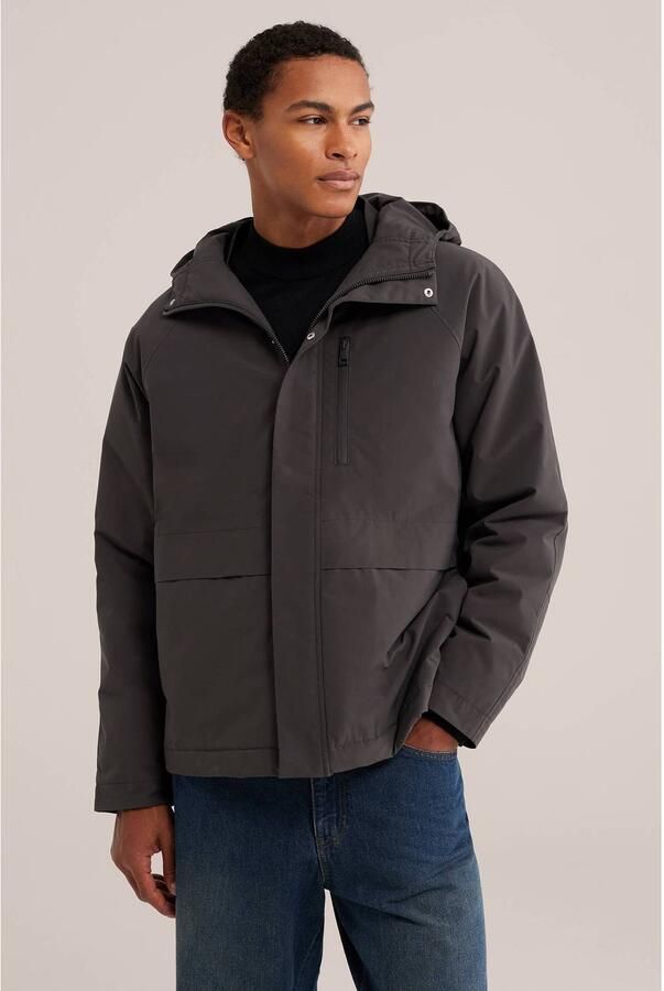 WE Fashion winterjas antraciet