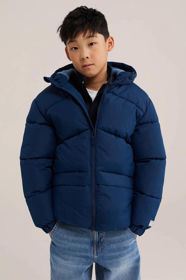 WE Fashion winterjas donkerblauw
