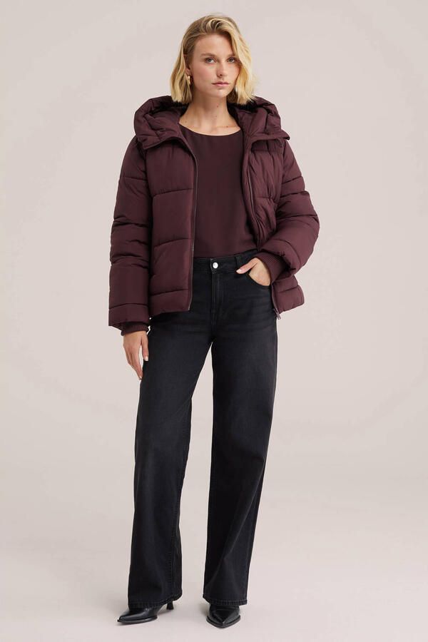 WE Fashion winterjas donkerrood