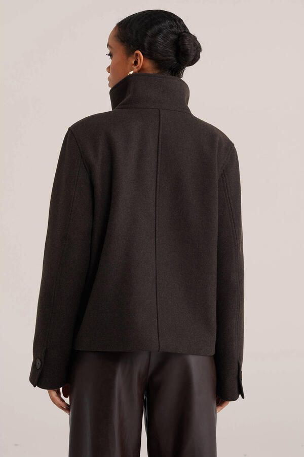 WE Fashion winterjas met wol bruin - Foto 3