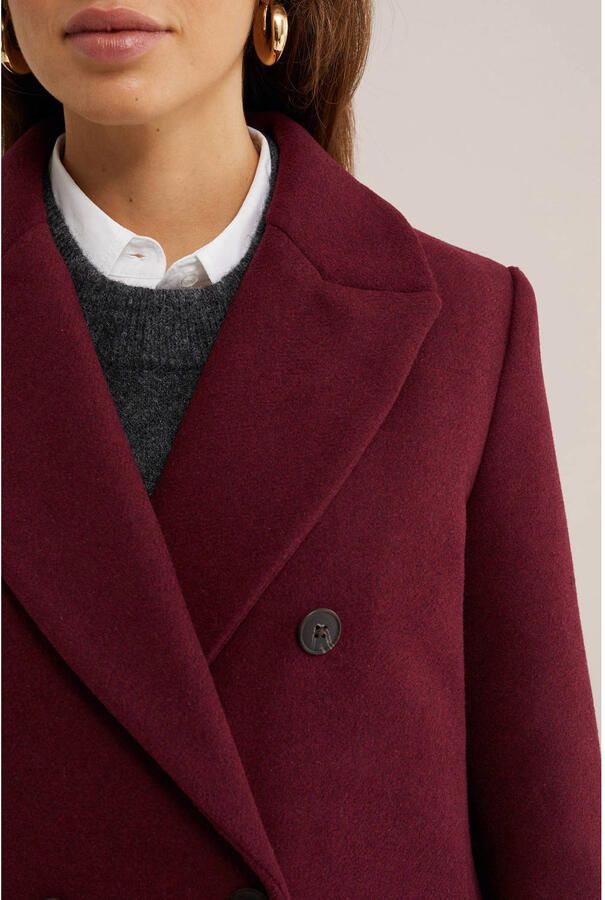 WE Fashion winterjas met wol donkerrood - Foto 2