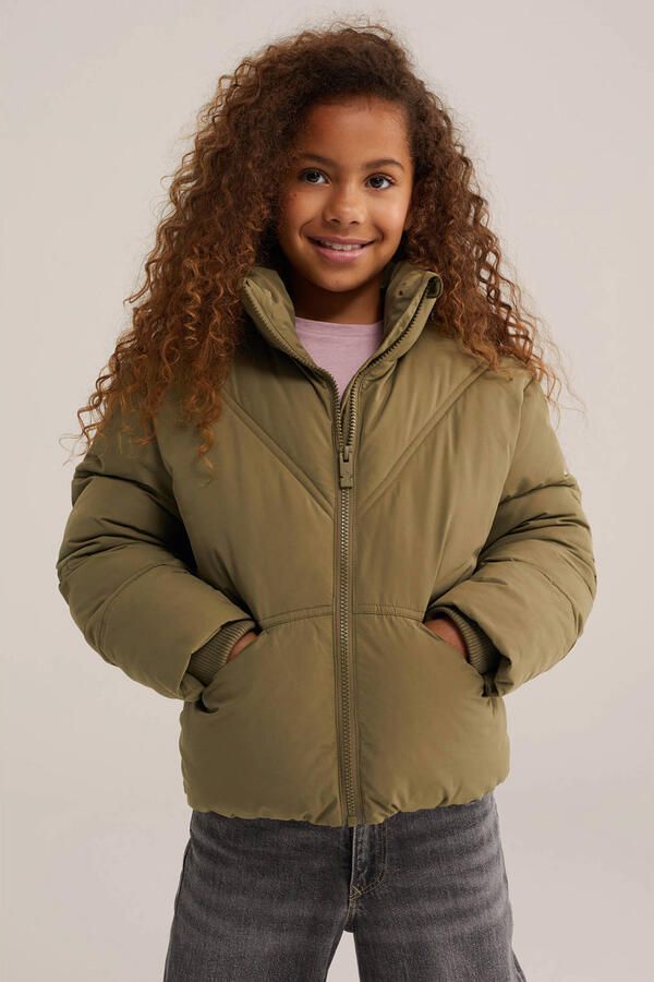 WE Fashion winterjas olijfgroen