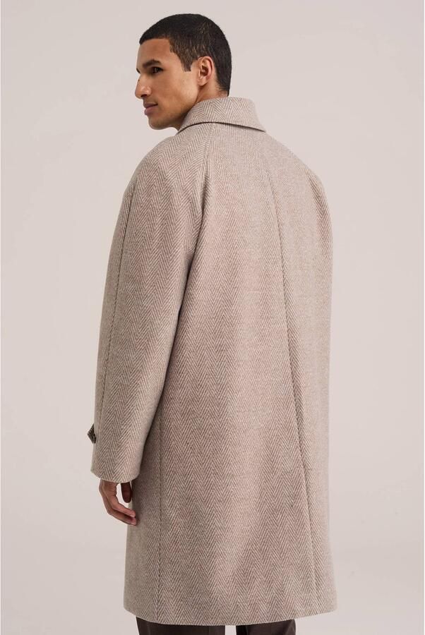 WE Fashion wintermantel met wol beige - Foto 3