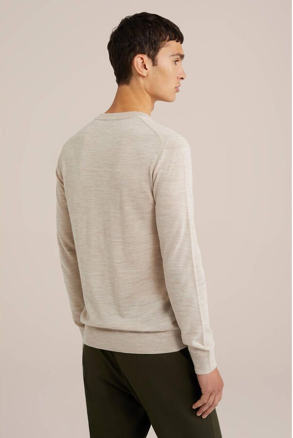 WE Fashion wol gebreide trui beige