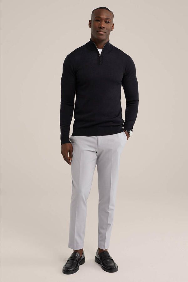 WE Fashion wol gebreide trui zwart