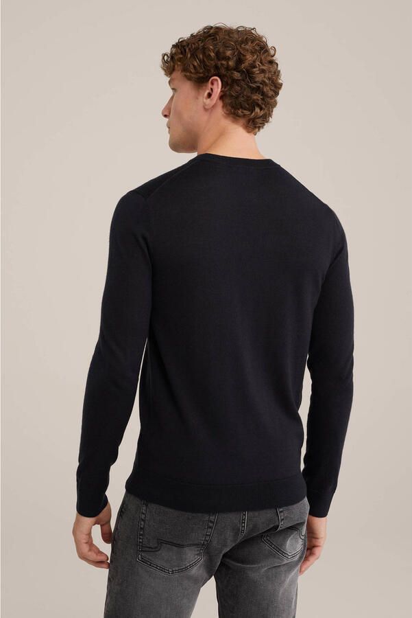 WE Fashion gebreide trui met wol zwart - Foto 2