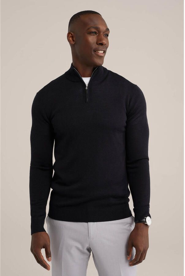 WE Fashion wol gebreide trui zwart - Foto 2
