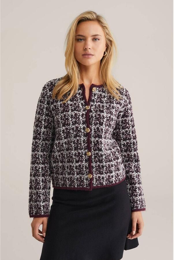 WE Fashion wollen jasje donkerrood