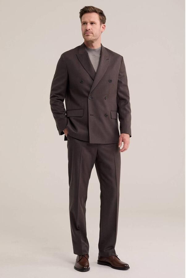 WE Fashion wollen regular fit colbert bruin - Foto 2