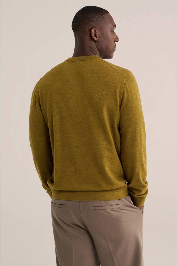 WE Fashion wollen regular fit gebreide trui oker - Foto 2
