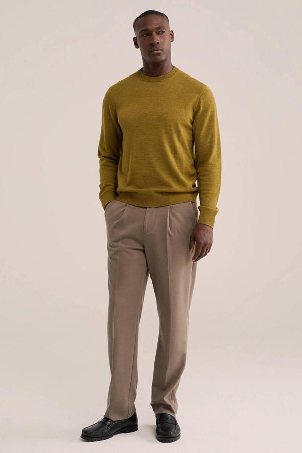 WE Fashion wollen regular fit gebreide trui oker - Foto 3