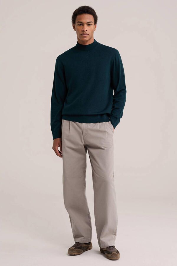 WE Fashion wollen regular fit gebreide trui petrol - Foto 2