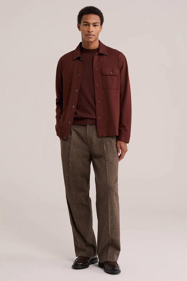 WE Fashion wollen regular fit gebreide trui roodbruin - Foto 2