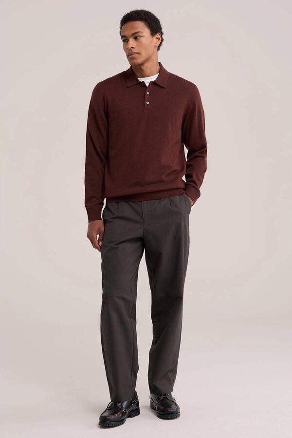 WE Fashion wollen regular fit gebreide trui roodbruin - Foto 3