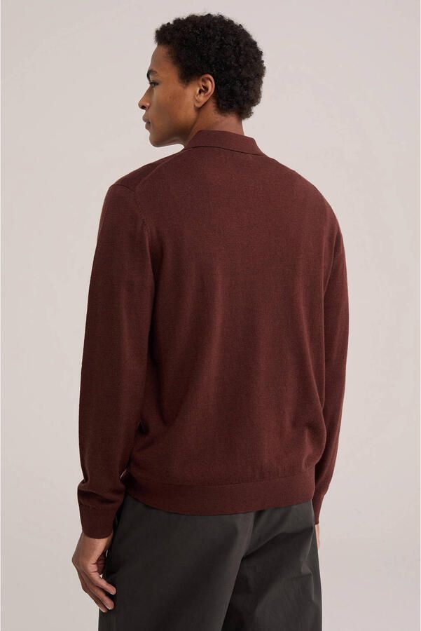WE Fashion wollen regular fit gebreide trui roodbruin - Foto 2