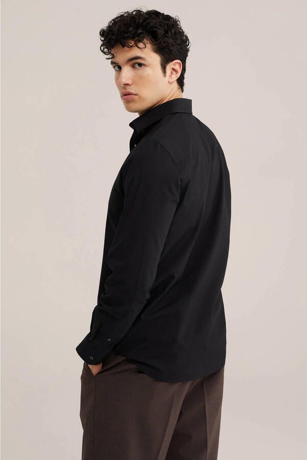 WE Fashion zakelijk overhemd zwart easy iron - Foto 2