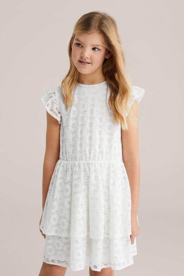 WE Fashion zomerjurk ajour wit