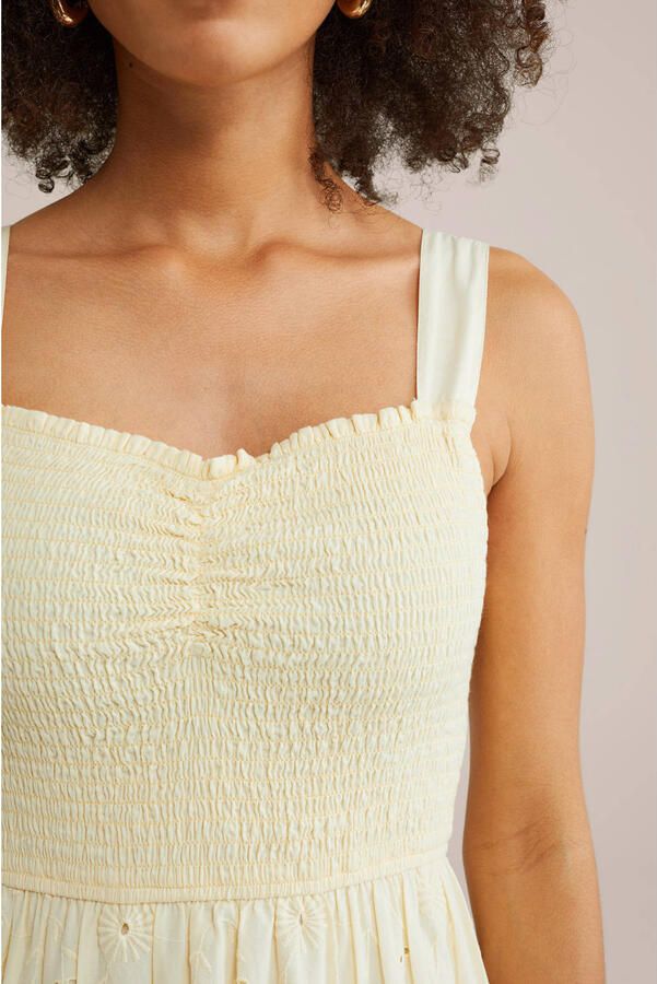 WE Fashion zomerjurk broderie lichtgeel - Foto 3