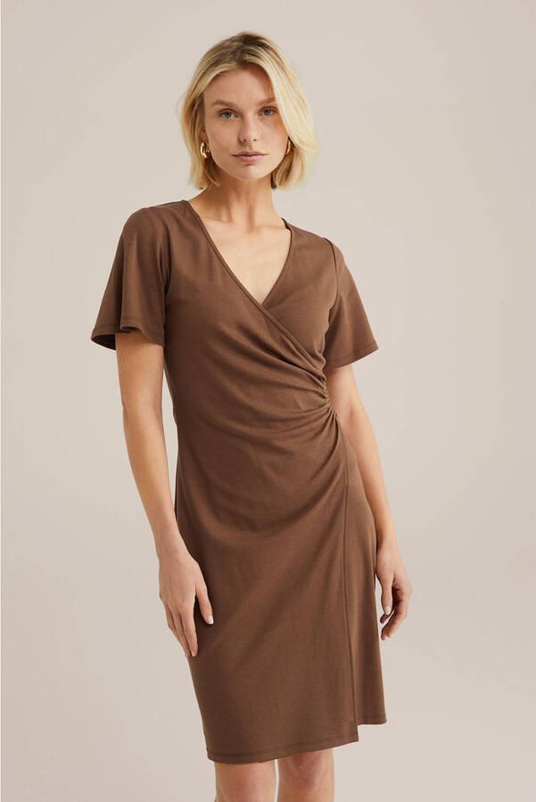 WE Fashion zomerjurk bruin