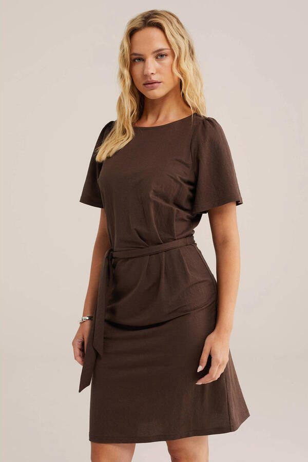 WE Fashion zomerjurk bruin