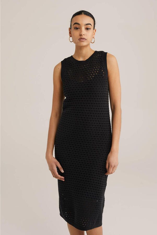 WE Fashion zomerjurk crochet zwart