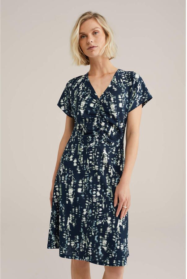 WE Fashion zomerjurk donkerblauw