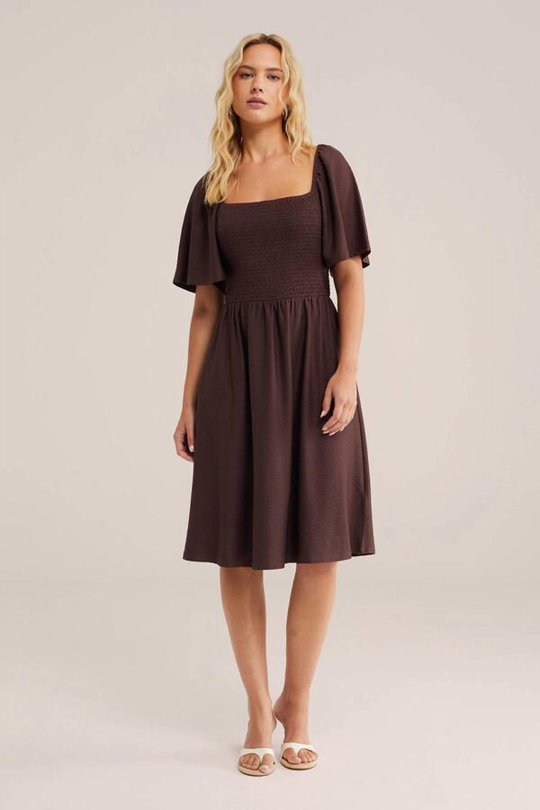 WE Fashion zomerjurk donkerbruin - Foto 3