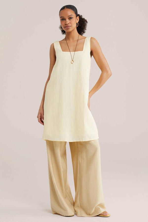 WE Fashion zomerjurk lichtgeel - Foto 2