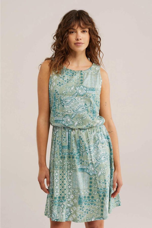 WE Fashion zomerjurk met paisley print groen
