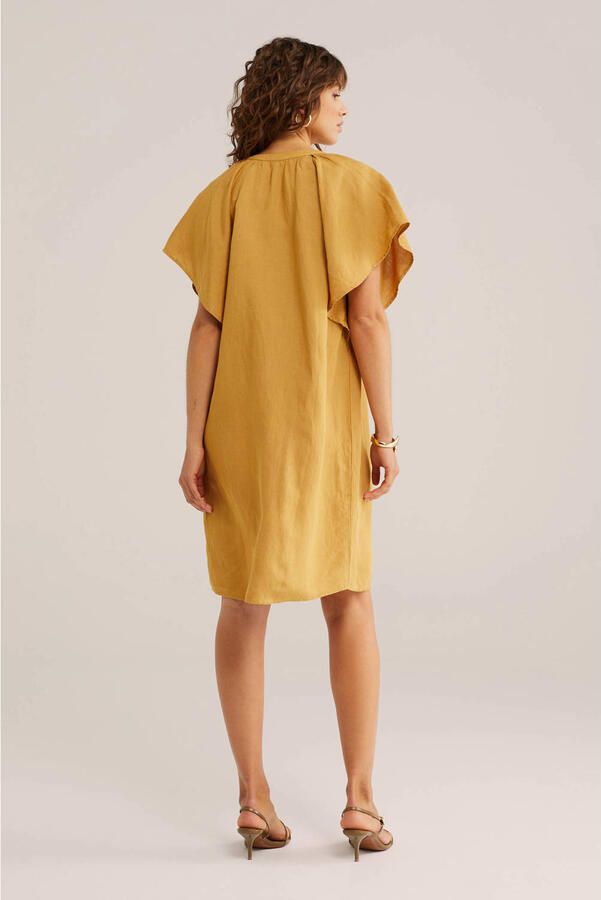 WE Fashion zomerjurk oker met linnen - Foto 2
