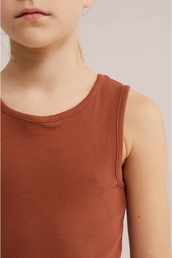 WE Fashion zomerjurk rib gebreid brique - Foto 2