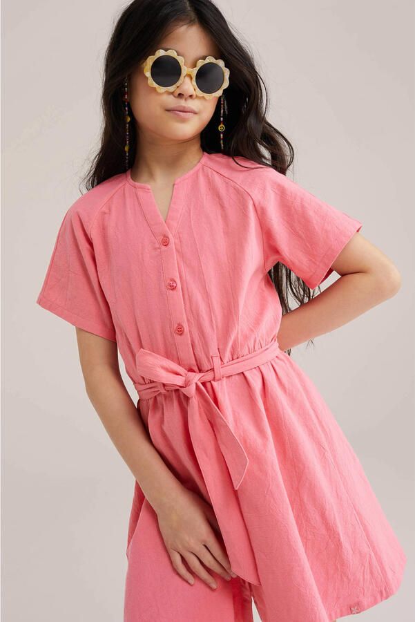 WE Fashion zomerjurk roze