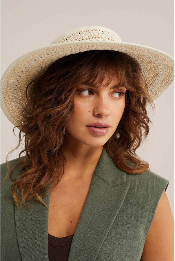 WE Fashion zonnehoed ecru - Foto 3