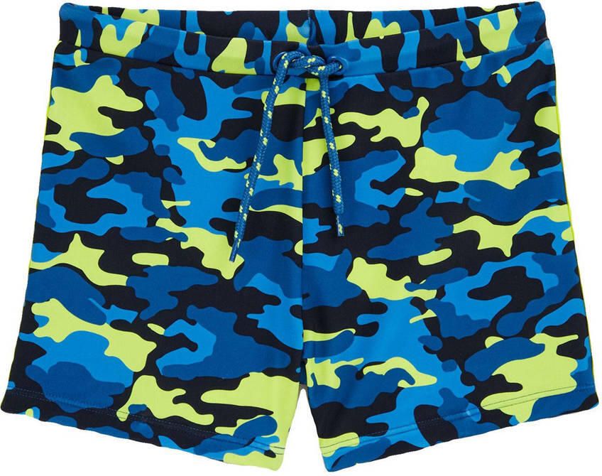 WE Fashion zwemboxer donkerblauw neon geel