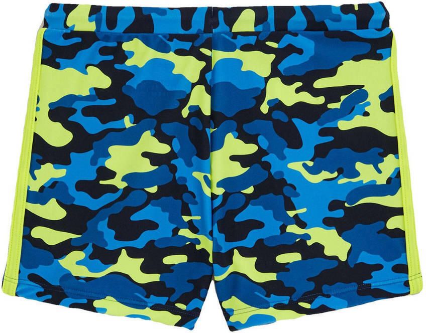 WE Fashion zwemboxer donkerblauw neon geel - Foto 2