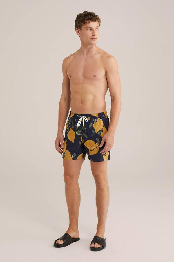 WE Fashion zwemshort donkerblauw geel - Foto 2