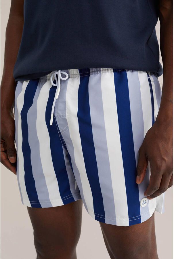 WE Fashion zwemshort donkerblauw lichtblauw wit - Foto 2