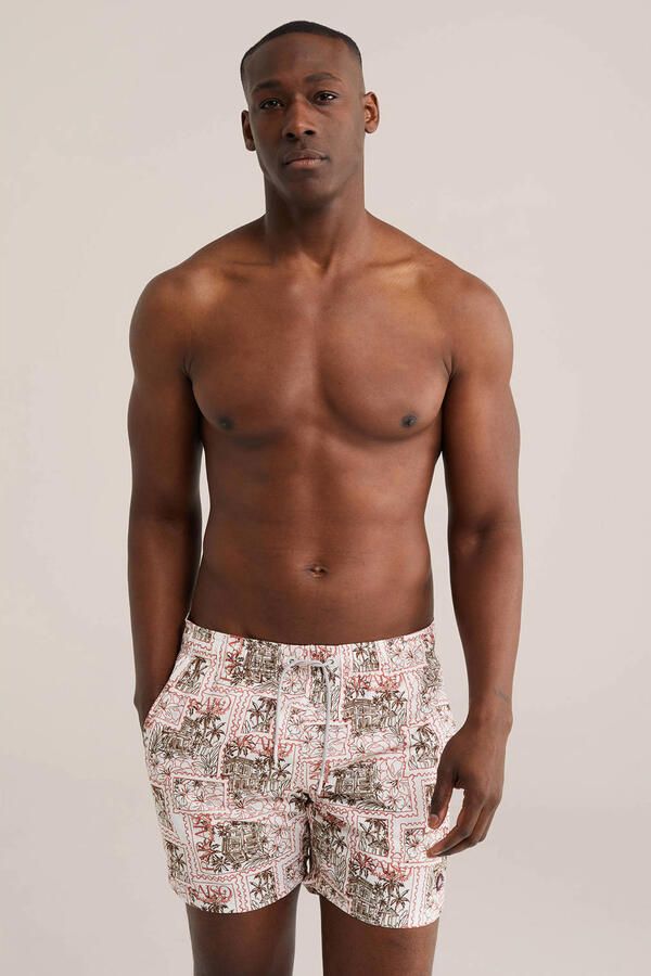 WE Fashion zwemshort ecru roze
