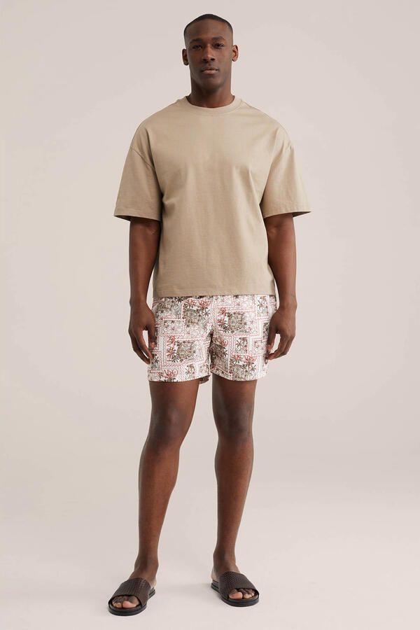 WE Fashion zwemshort ecru roze - Foto 3