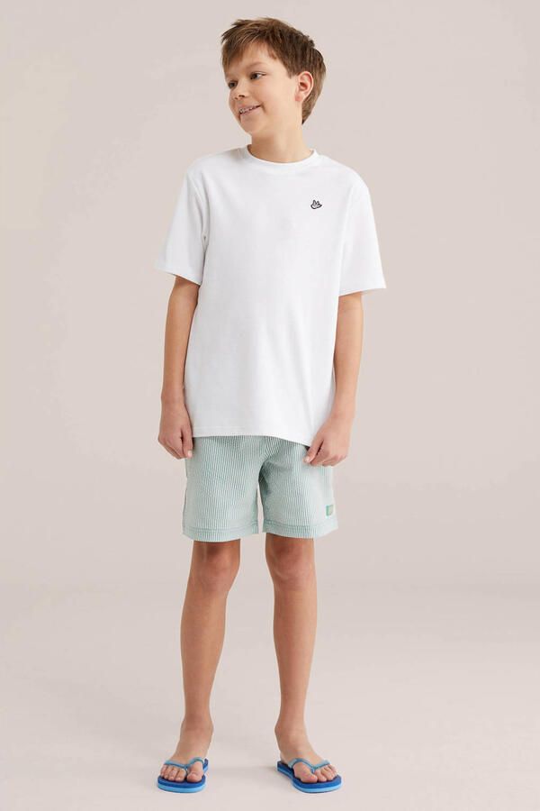 WE Fashion zwemshort groen gestreept - Foto 3