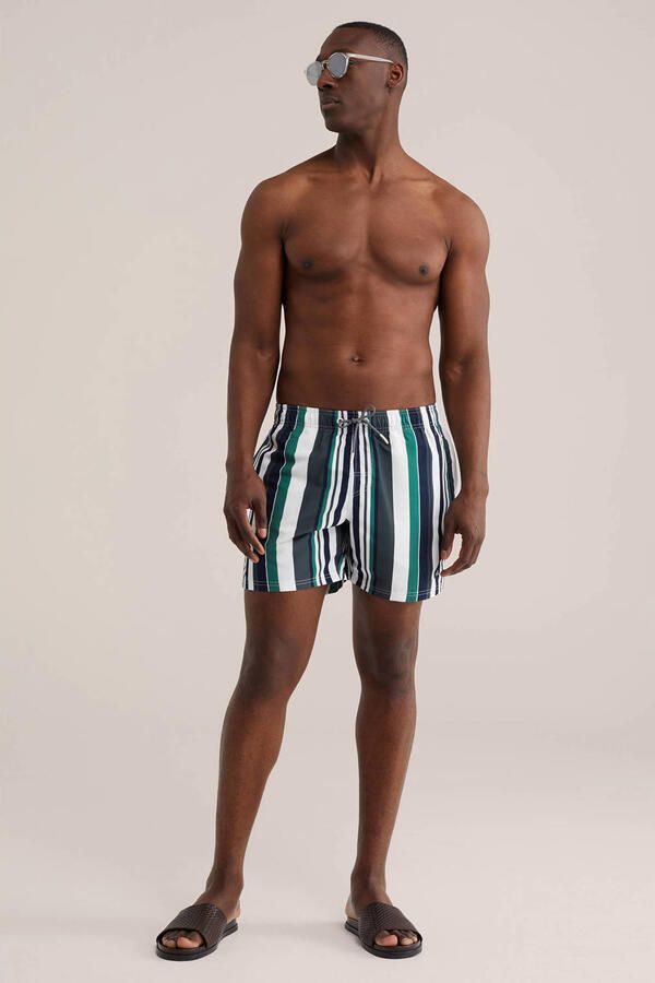 WE Fashion zwemshort groen wit zwart