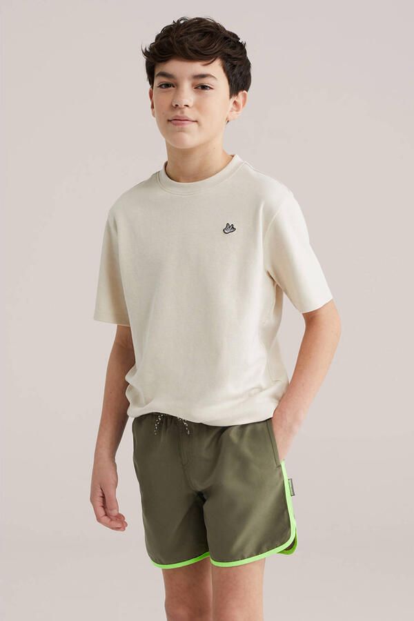WE Fashion zwemshort kaki limegroen - Foto 2