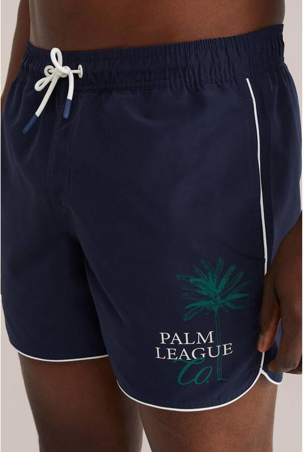 WE Fashion zwemshort met print donkerblauw - Foto 2