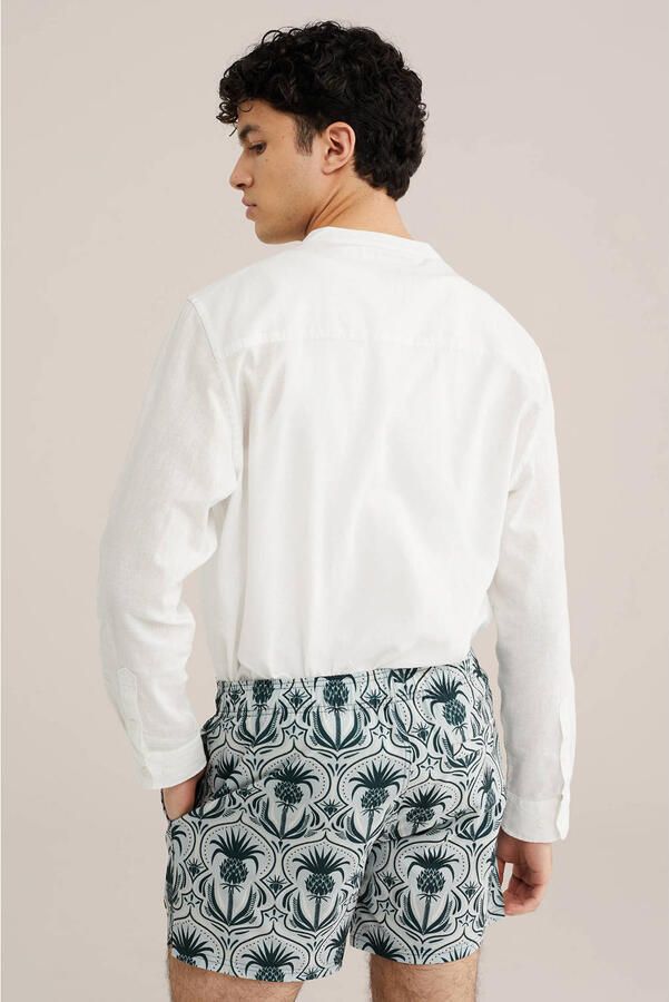 WE Fashion zwemshort met print mintgroen donkergroen - Foto 2