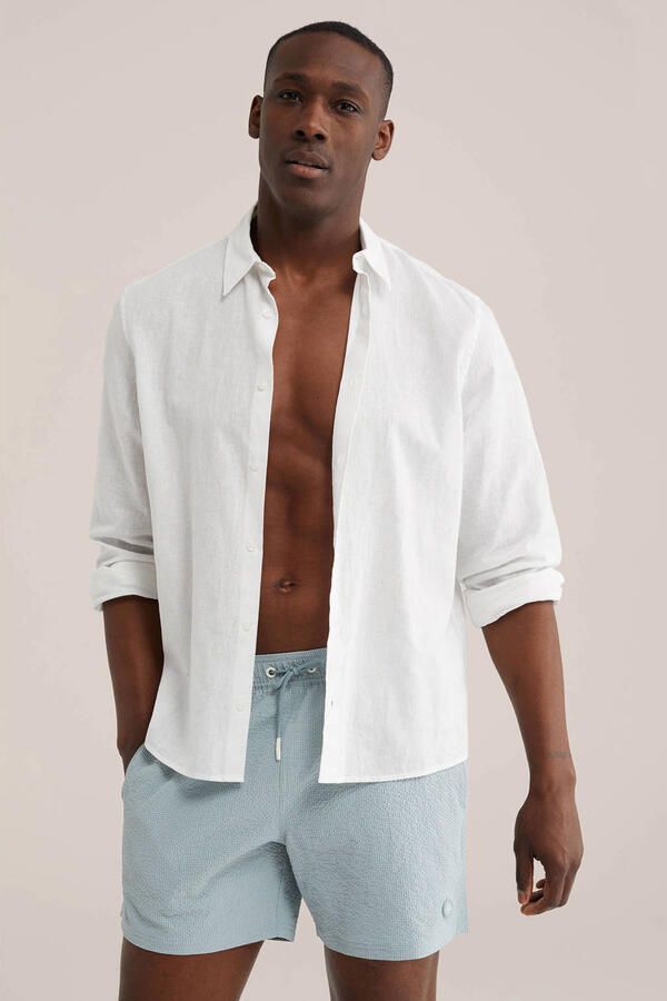 WE Fashion zwemshort met textuur mintgroen