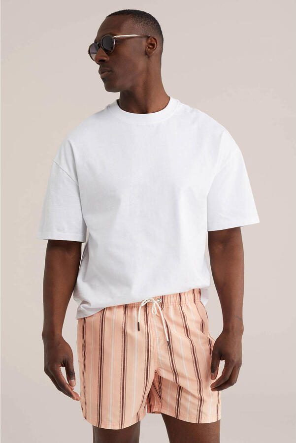 WE Fashion zwemshort zalmroze donkerrood
