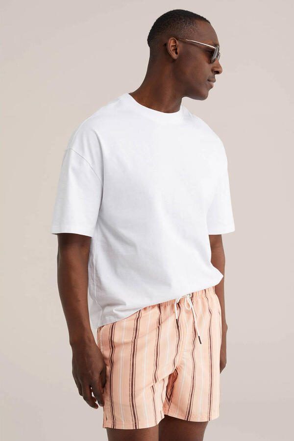 WE Fashion zwemshort zalmroze donkerrood - Foto 2