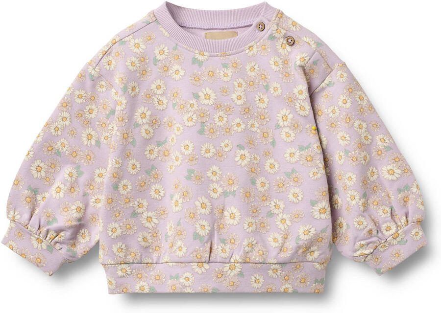 Wheat gebloemde sweater lila