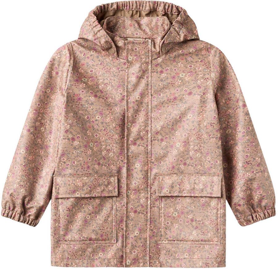 Wheat gebloemde tussenjas beige roze Meisjes Polyester Capuchon Bloemen
