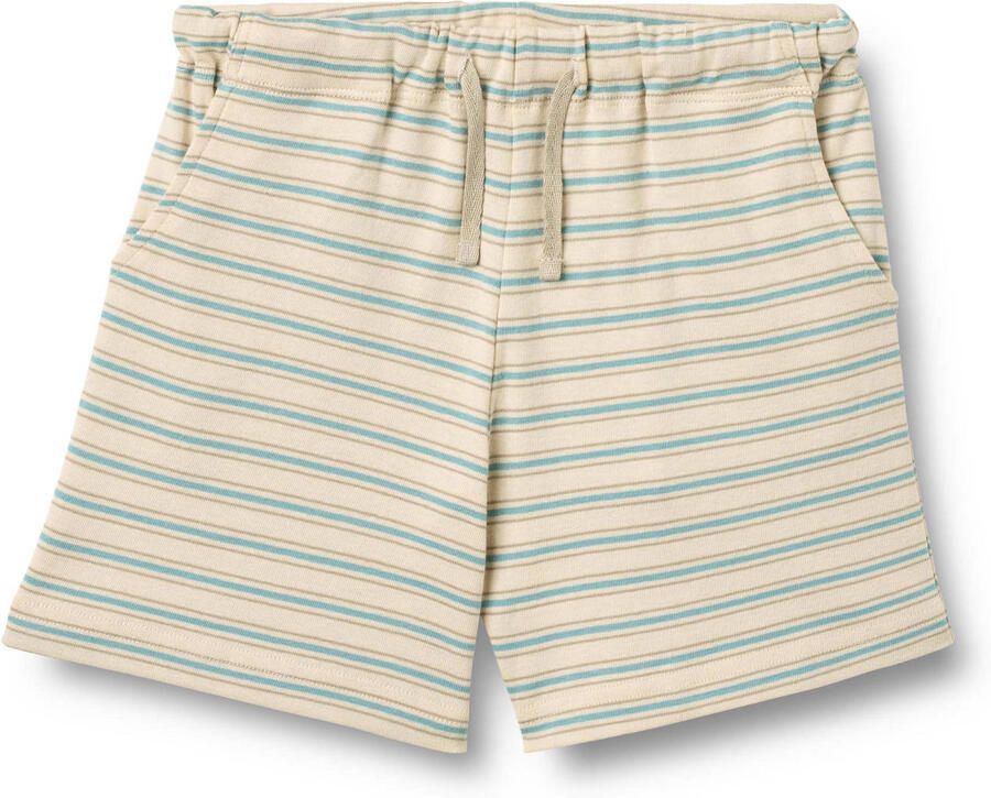 Wheat gestreept sweatshort beige blauw